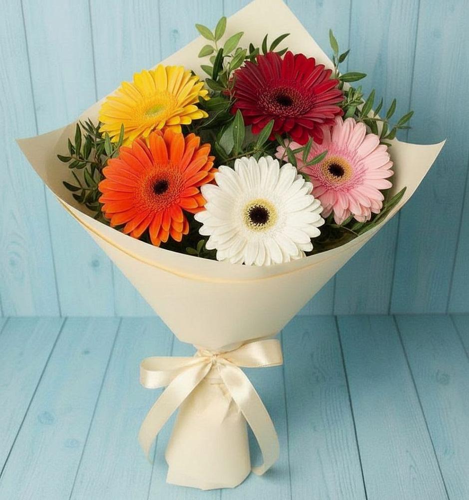 Букет цветов из: Герберы в Льве Толстом