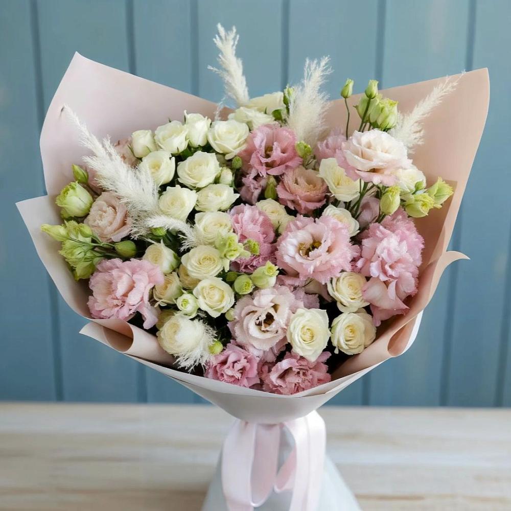 Букет цветов из: Альстромерии и Розы в Льве Толстом