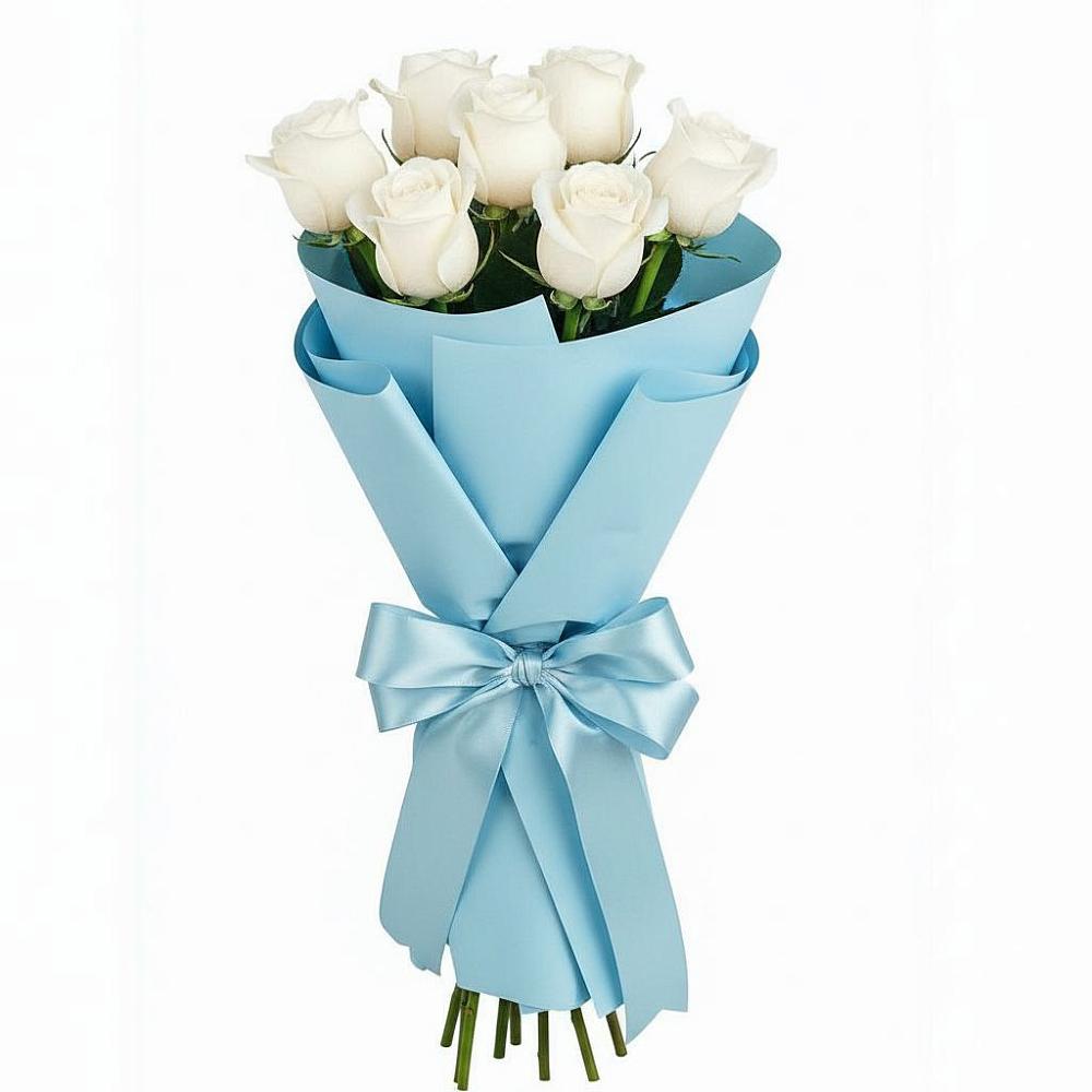 Букет 7 белых роз Проуд в Льве Толстом
