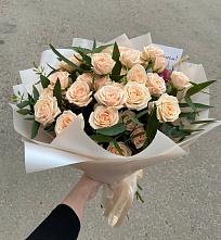Букет Кремовые розы Латте в Льве Толстом
