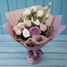 Букет цветов из:  Розы и Лизиантусы #REPLACE_PRED# Льве Толстом