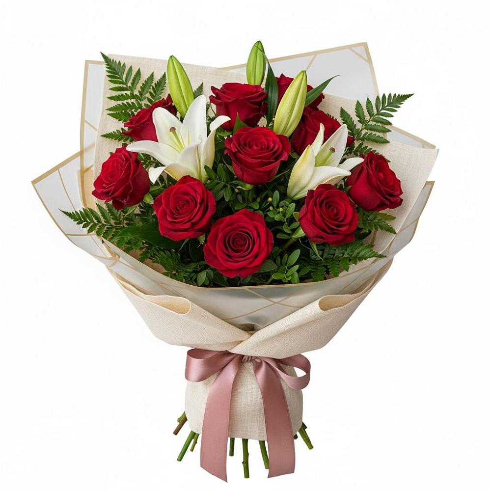 Букет цветов из: Лилии и Розы в Льве Толстом