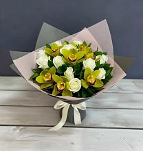 Букет цветов из:  Орхидеи и Розы в Льве Толстом