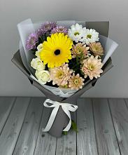 Букет цветов из:  Розы, Герберы и Хризантемы в Льве Толстом