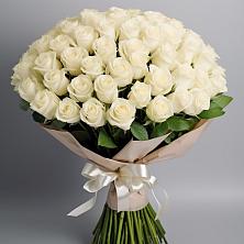 Букет 101 беля роза Белоснежка в Льве Толстом
