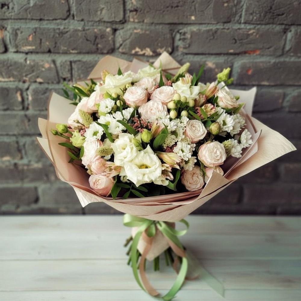 Букет цветов из: Альстромерии, Розы и Хризантемы в Льве Толстом