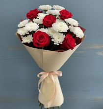 Букет цветов из:  Розы и Хризантемы в Льве Толстом