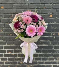 Букет цветов из:  Герберы и Хризантемы в Льве Толстом