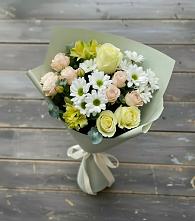 Букет цветов из:  Альстромерии, Розы и Хризантемы в Льве Толстом
