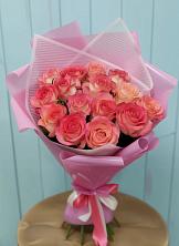 Букет 15 Розовых роз Равель в Льве Толстом